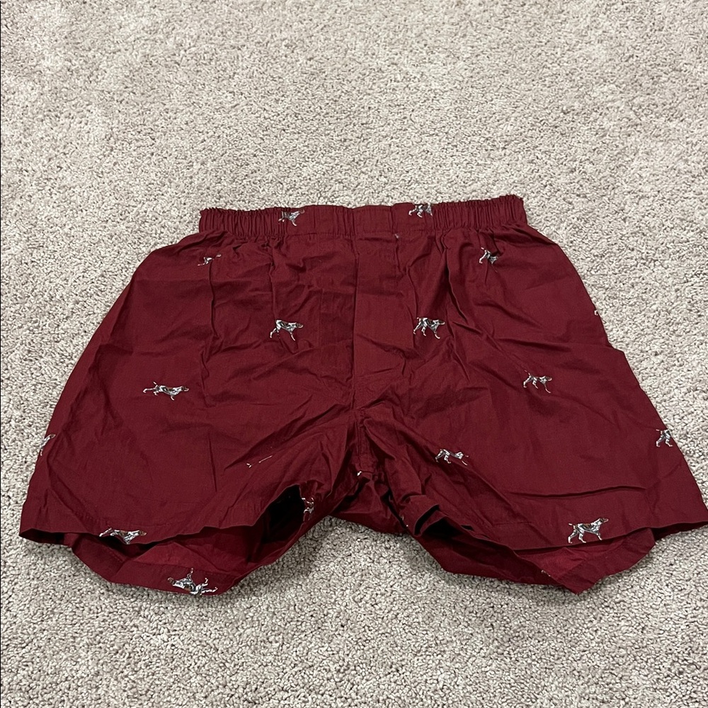 Brooks Brothers Maroon Athletic Shorts with Dog Pattern